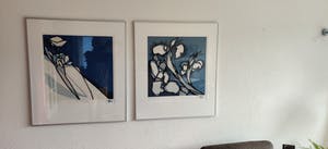 Fon Klement - Rose sur fond bleu - H.C.eigendruk kopen? Bied vanaf 195!