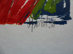 Ad van Hassel - Zeefdruk. Rode tulpen. kopen? Bied vanaf 25!