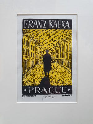 Jiri Votruba - Tweeluik zeefdrukken Franz Kafka in Praag (fraai gelijst) kopen? Bied vanaf 80!