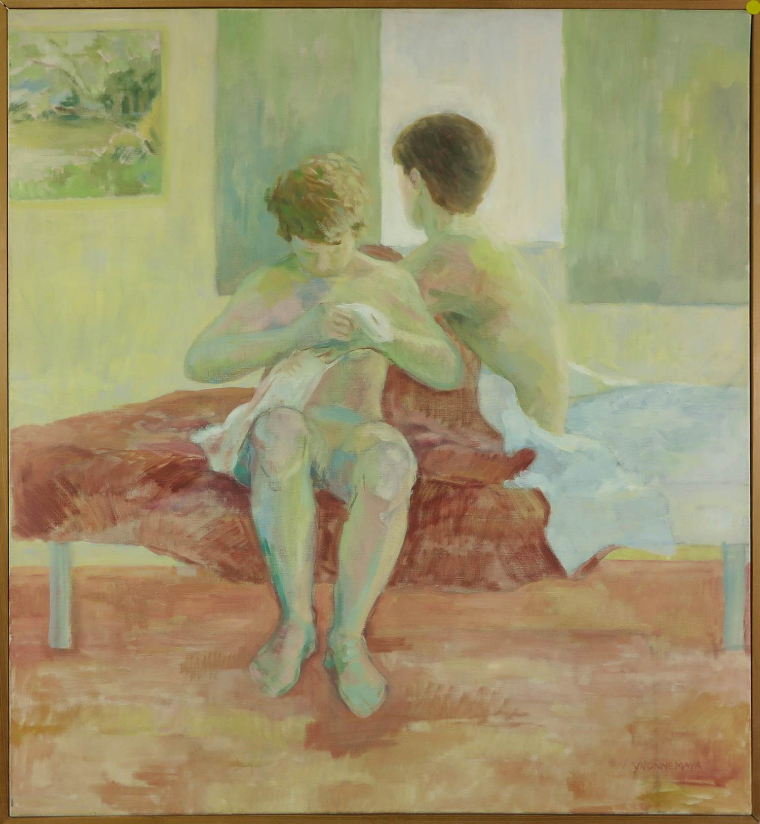 Yvonne Maya Bakker - Olieverf op doek, Ontwaken - Ingelijst verkocht voor € 100!