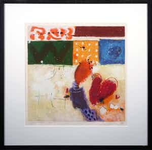 Alexander Vogels - Zeefdruk, Zonder titel - Ingelijst verkocht voor € 70!