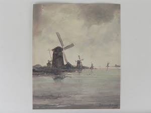 Jan Hendrik Weissenbruch - Landschap met molens en boten. kaufen? Bieten Sie von 200!