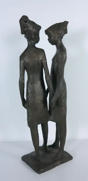 Clemens Pasch - Bronzen beeld, Die Freundinnen + boek! kopen? Bied vanaf 1500!