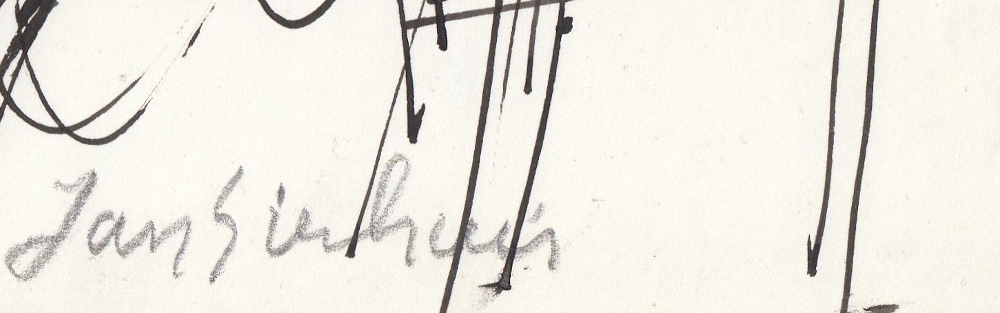 Jan Sierhuis - Inkt op papier - Abstracte Kompositie kopen? Bied vanaf 1!