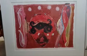 Buy Piet Warffemius - Handgesigneerde zeefdruk "Red Mask"? Bid from 75!