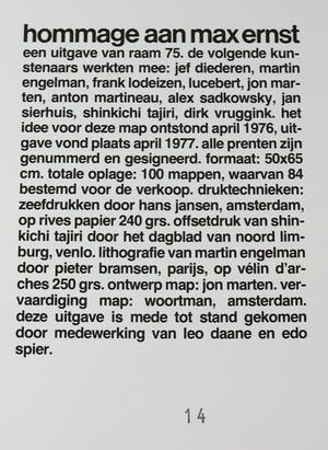 Lucebert - Anton Martineau, Shinkichi Tajiri e.a., Hommage aan Max Ernst (10x grafiek) kopen? Bied vanaf 1!