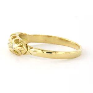 18k geelgouden ring bezet met diamanten 0.04 ct - rm 18.75(59) kopen? Bied vanaf 260!