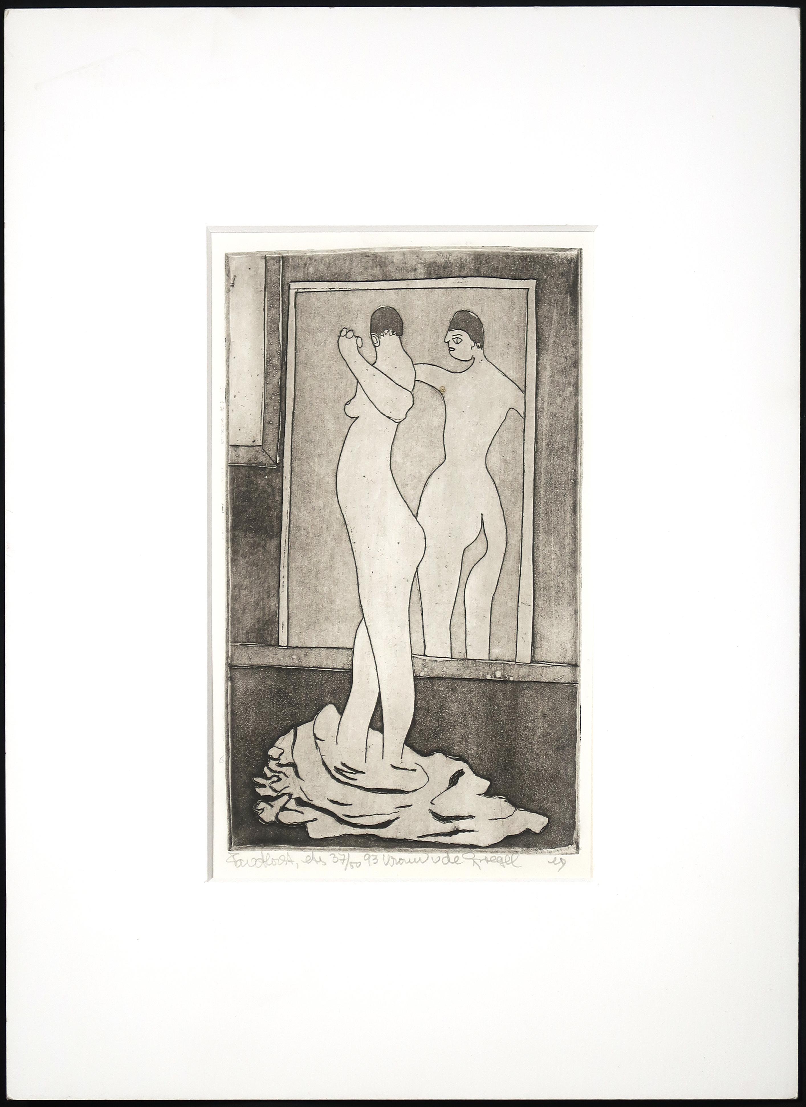 Frits Anton van der Horst - Ets, Vrouw voor de spiegel kopen? Bied vanaf 1!