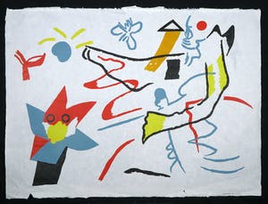 Jef Diederen - Linosnede op Japans papier, De ster kopen? Bied vanaf 1!