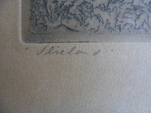 Toon de Jong - Ets, Titel, Vlieland kopen? Bied vanaf 40!