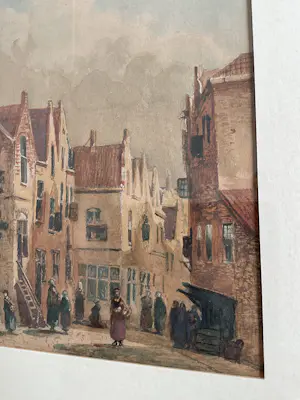 Petrus Gerardus Vertin - Aquarel stadsgezicht kopen? Bied vanaf 250!