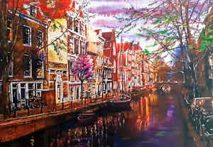 Elena Polyakova - Elena Polyakova - Een gracht in Amsterdam verkocht voor € 75!