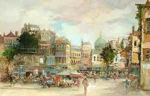 Theodorus van Oorschot - Parijs stadsgezicht verkocht voor € 1150!