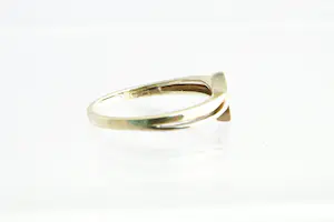 117 - Elegante 14 Krt bi-color gouden dames solitair ring met 0.05ct briljant kopen? Bied vanaf 90!