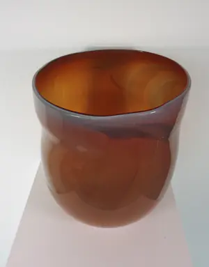 Bernard Heesen - Glasobject, Zeer grote oranje vaas kopen? Bied vanaf 400!