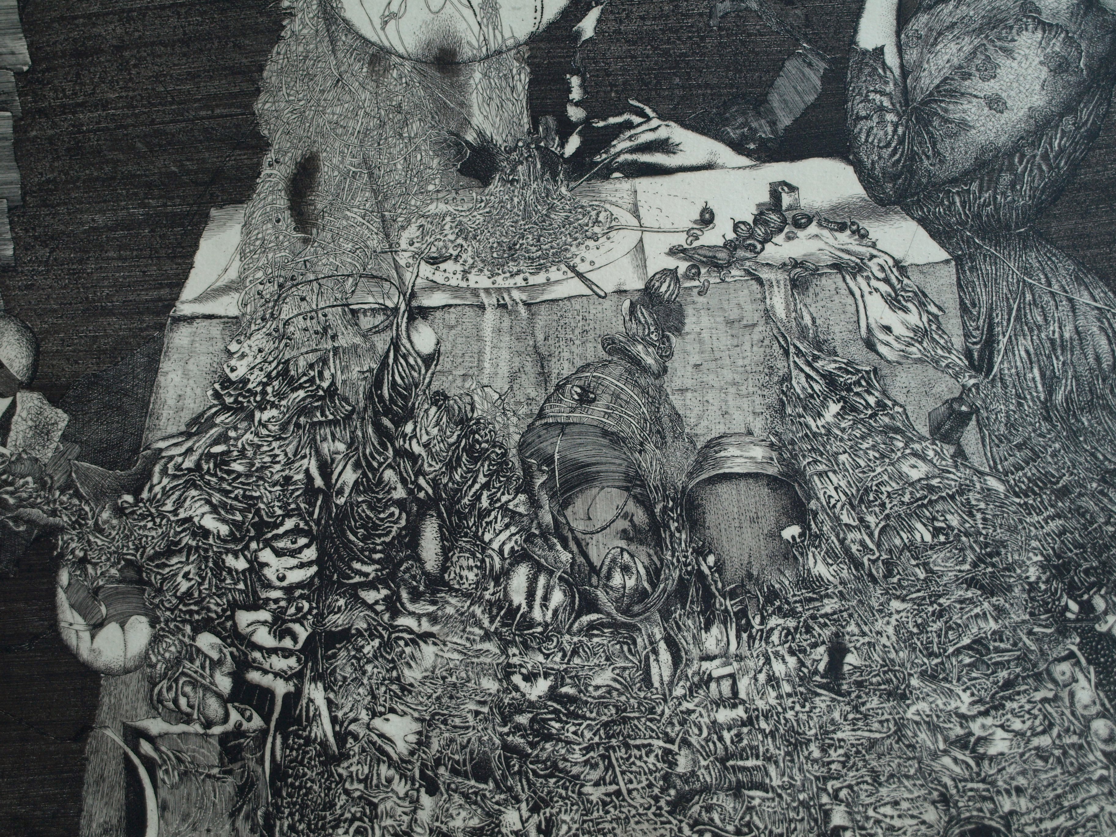 Karol Ondreicka - GROTE ets, “Moeder Aarde” – gesigneerd – 1983 – oplage 13 / 50 kopen? Bied vanaf 40!