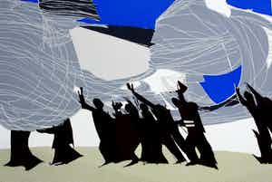 Masaaki Tanaka - Litho: Worship at the Iwaki-San Mountain verkocht voor € 75!