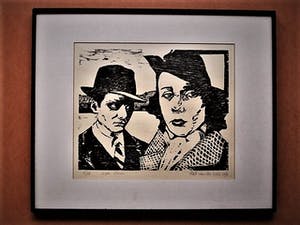 Olaf van der Beek - Kleine oplage (35) PoP-Art houtsnede "Bonnie&Clyde" - gesigneerd kopen? Bied vanaf 30!