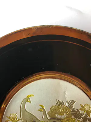 Niet of onleesbaar gesigneerd - Chokin Art Japan (1) - Chokin - Porselein, Verguld metaal - pauwen met bloemen - kopen? Bied vanaf 1!