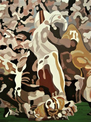 Fred van der Wal - Galerie Mokum - GiGa groot Acrylverf / Board schilderij "American Football" kopen? Bied vanaf 10!