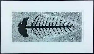 Ognjen Jeremic - Litho, Zonder titel (Vis) - Ingelijst verkauft für € 80!