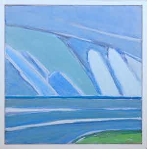 Paul Overhaus - Olieverf op doek, Wolken bij zee- Ingelijst verkocht voor € 80!