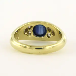 14k geel gouden ring met een saffier en briljant geslepen diamant tot. 0.60ct kopen? Bied vanaf 735!