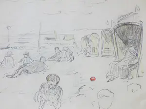 Johannes Christoffel van Reekum - Een dagje aan het strand - Gemengde techniek kopen? Bied vanaf 50!