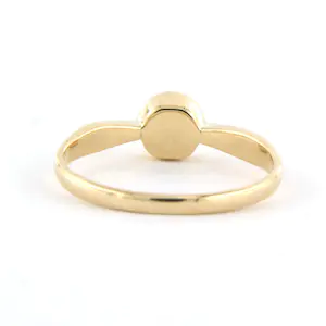 Buy 14k geelgouden solitair ring bezet met roos geslepen diamant 0,10ct rm 16(50)? Bid from 120!