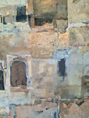 Jan Miechels - (1916-1996) Huizen/muur, uniek werk verkauft für € 65!