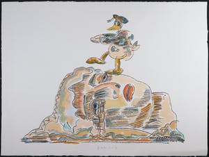 Arie van Geest - Aquarel en stift, Donald de Overwinnaar kopen? Bied vanaf 100!