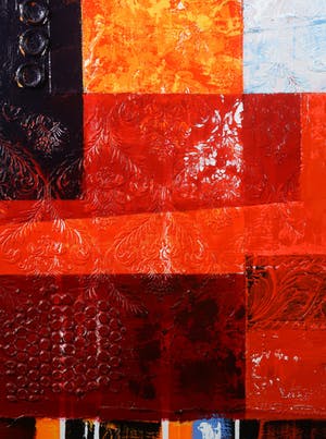 Karin Vermeer - Gemengde techniek op doek, Z.T. Abstract rood (Groot) kopen? Bied vanaf 50!
