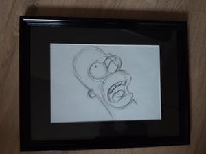 Matt Groening - originele productie tekening, The Simpsons, Homer, ingelijst + certificaat kopen? Bied vanaf 190!