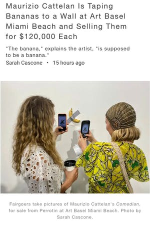 Niet of onleesbaar gesigneerd - Naar Maurizio Cattelan’s “Comedian”, fruitvormig object met tape kopen? Bied vanaf 1!