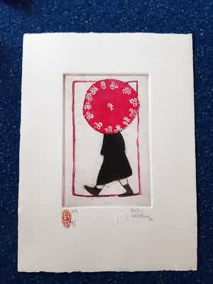 Pieter van der Westhuizen - Vrouw met parasol verkocht voor € 85!