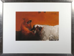 Wil van der Laan - Mixed media, Mens en dier - Ingelijst kopen? Bied vanaf 1!