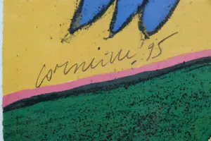 Corneille - ingelijste litho: Oiseau bleu et rouge avec femme - 1995 (nette lijst!) kopen? Bied vanaf 325!