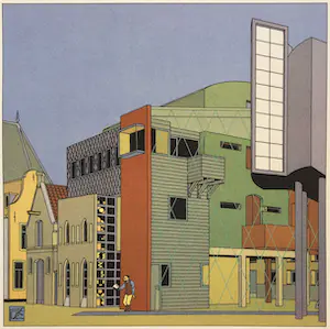 Joost Swarte - "De Toneelschuur" | affiche - ingelijst kopen? Bied vanaf 50!