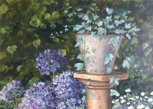 Leonie Maréchal - stilleven met hortensia's, hedera en margriet kopen? Bied vanaf 85!