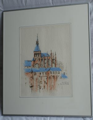 Niet of onleesbaar gesigneerd - Ingelijste tekening , Mont Saint-Michel – gesigneerd - 1996 kopen? Bied vanaf 1!