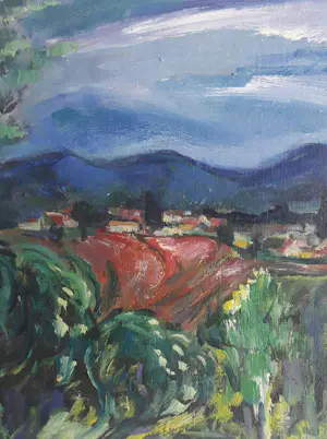 Jacques Mels - Kleurrijk braziliaans landschap met huisjes kopen? Bied vanaf 59!