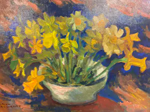 Carl Klinkert - Stilleven met gele narcissen kopen? Bied vanaf 99!
