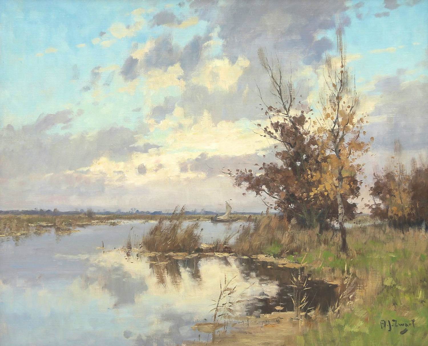 Buy Arie Zwart - Herfst aan de plassen bij Nieuwkoop? Bid from 700!