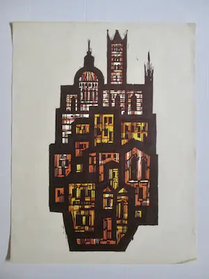 Akke Sins - Houtsnede kopen? Bied vanaf 30!