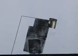 Menno Meijer - Gemengde techniek op doek, Abstracte compositie in blauw en grijs kopen? Bied vanaf 1!