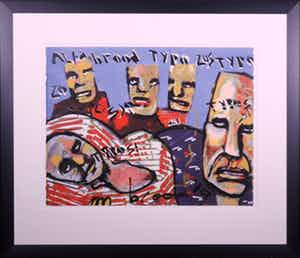 Herman Brood - Zeefdruk, Alfa Bites - Ingelijst verkocht voor € 150!