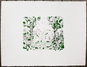 Pieter Holstein - Ontmoeting, ingekleurde ets kopen? Bied vanaf 45!