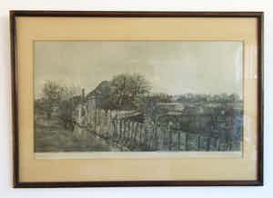 Antoon Derkzen van Angeren - Ets "Huizen van de Postbode" in Schipluiden verkocht voor € 64!