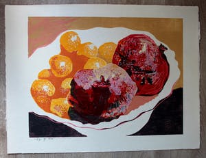Vincent van Ojen - Houtsnede: Stilleven - 1992 kopen? Bied vanaf 90!