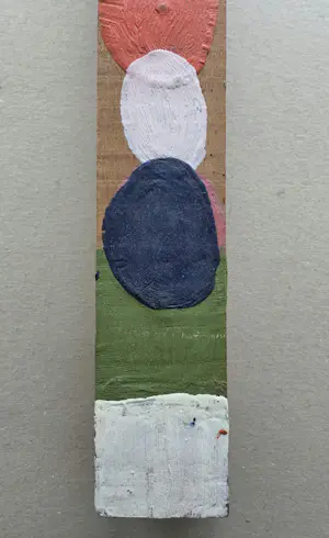 Piet Dirkx - Encaustiek. Gekleurde was op houten balk. kopen? Bied vanaf 79!